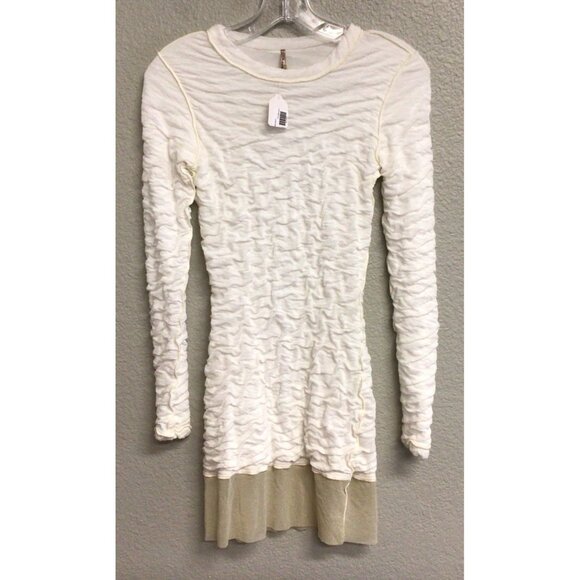 PETE COLLECTION Designer NWT Ruched Bodycon Mini Dress Ivory Size XS - Picture 9 of 9